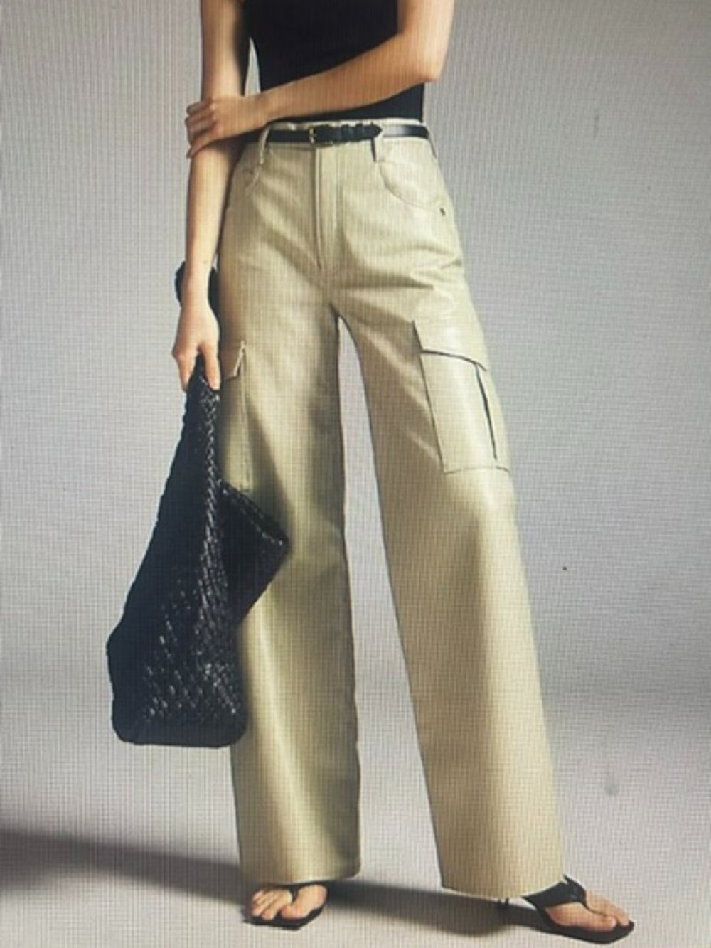 Anthropologie x AGOLDE Minka Recycled Toast Leather Blend Lined Cargo Pants NWT